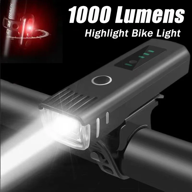 Powerful  Bicycle Front Light USB Rechargeable LED Flashlight Anti-glare 4 Modes Cycling Lamp 1000 Lumen FlashLight For MTB Bike