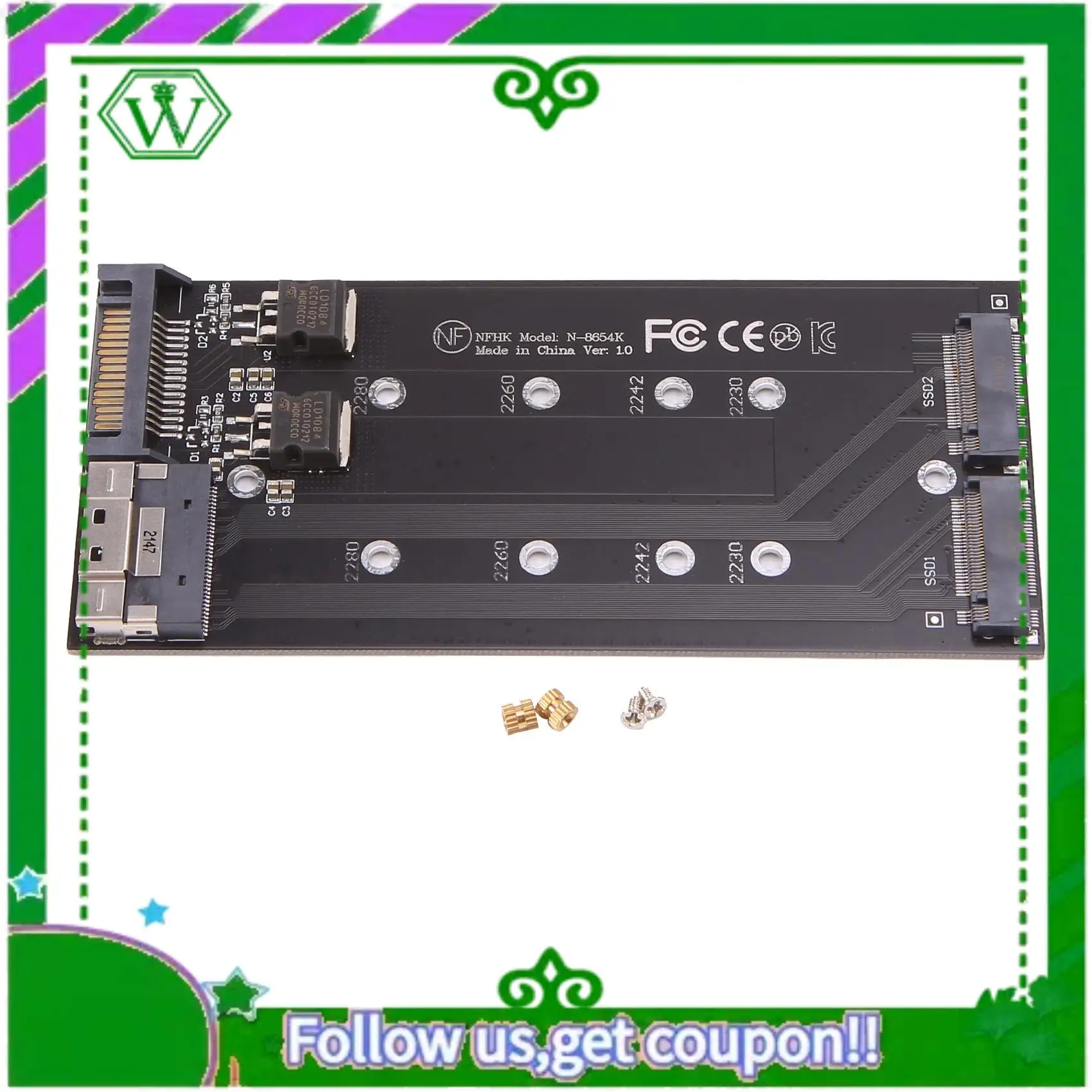 

Надежная разделенная карта SFF-8654 8I X8 к VROC Dual Nvme M.2 NGFF к Slimline NVME Pcie SSD SATA адаптер для материнской платы
