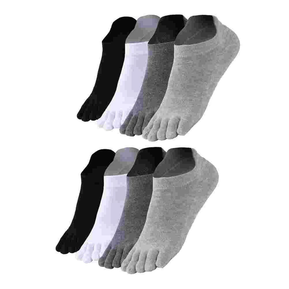 

4 Pairs Men's Short Toe Socks Sweat-absorbent Breathable Five Finger Athletic White Split Simple Five-toed for Tabi