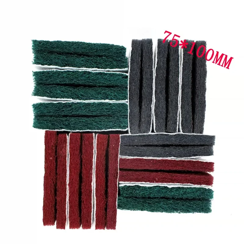 2/5/10Pcs 70x100/75x100mm Hook&Loop Heavy Duty Industrial Scouring Pad Nylon Cleaning Grinding Cloth 240 400 800 Grit