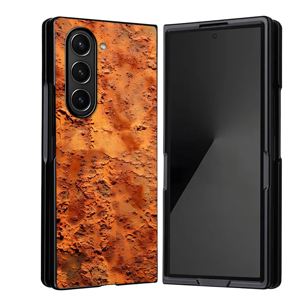 Retro Rust Design Case for Samsung Galaxy Z Fold 8 Ultra ZFold6 Z Fold8Ultra Z Fold 7 6 3 ZFold4 ZFold7 ZFold5 Phone Cover