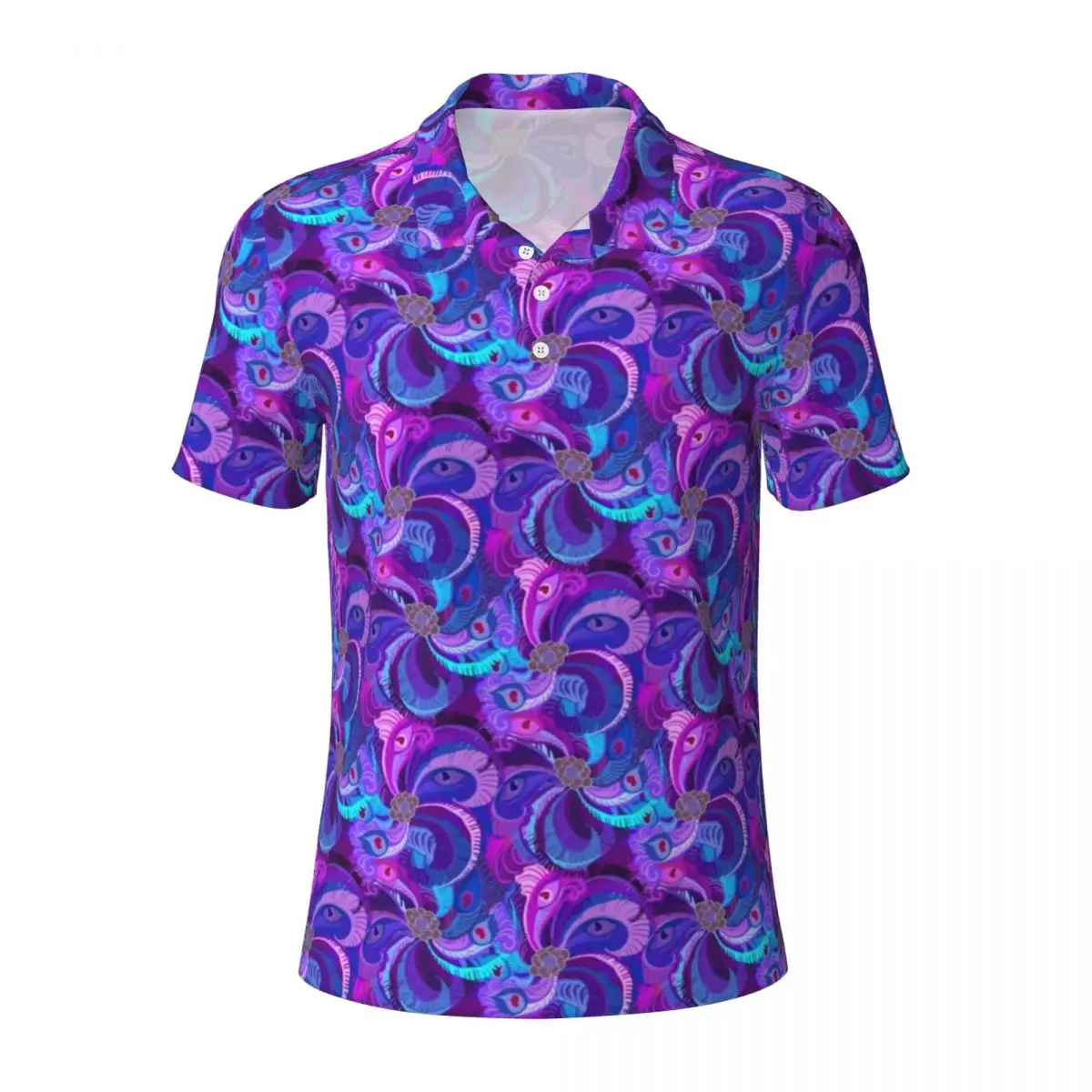 Peacock Design Casual T-Shirts Abstract Feather Print Polo Shirt Mens Fashion Shirt Daily Short-Sleeved Graphic Tops 2XL 3XL 4XL