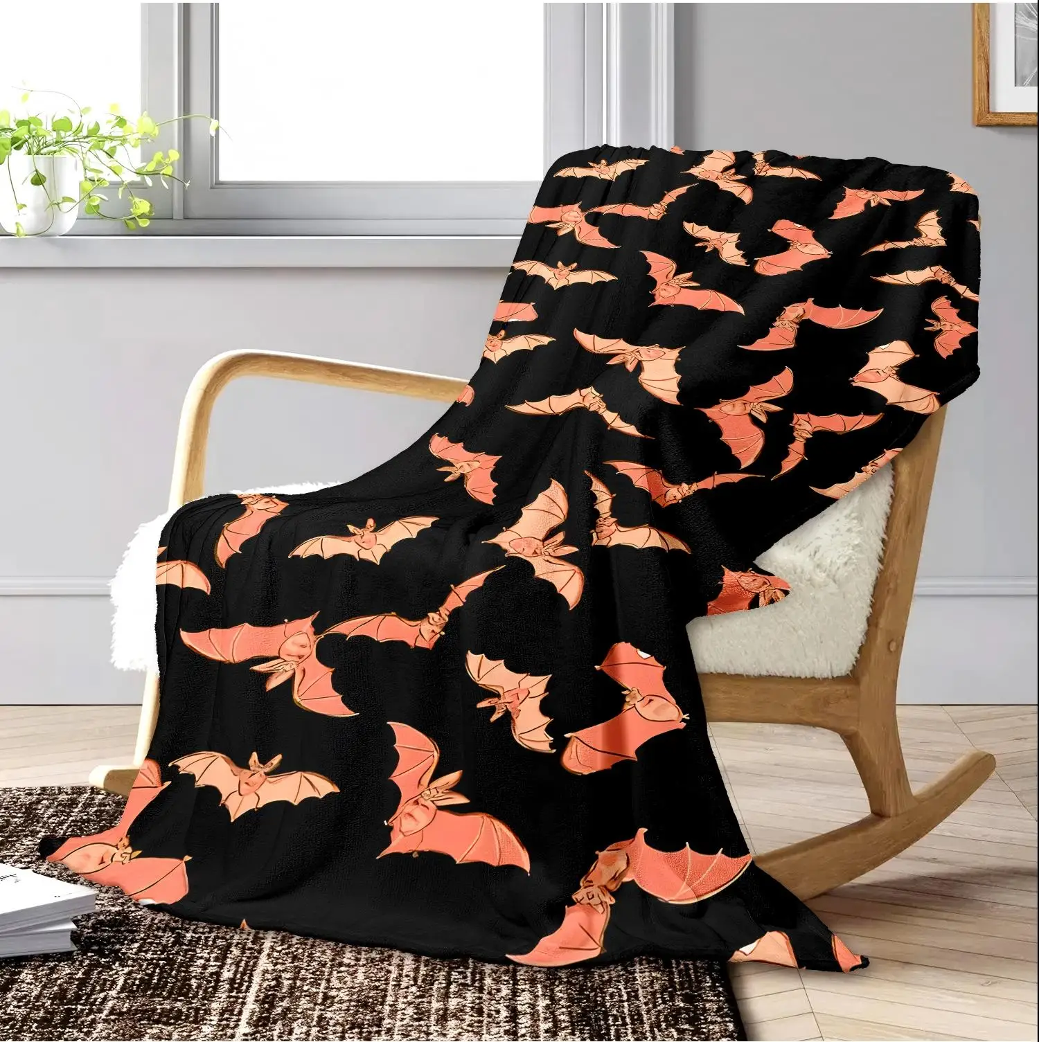 1 قطعة موضوع الهالوين رمي بطانية الوردي الخفافيش مخيف الفنون بو رقيقة بطانية هدايا للأريكة السرير سيارة المنزل التخييم استخدام طوال الموسم