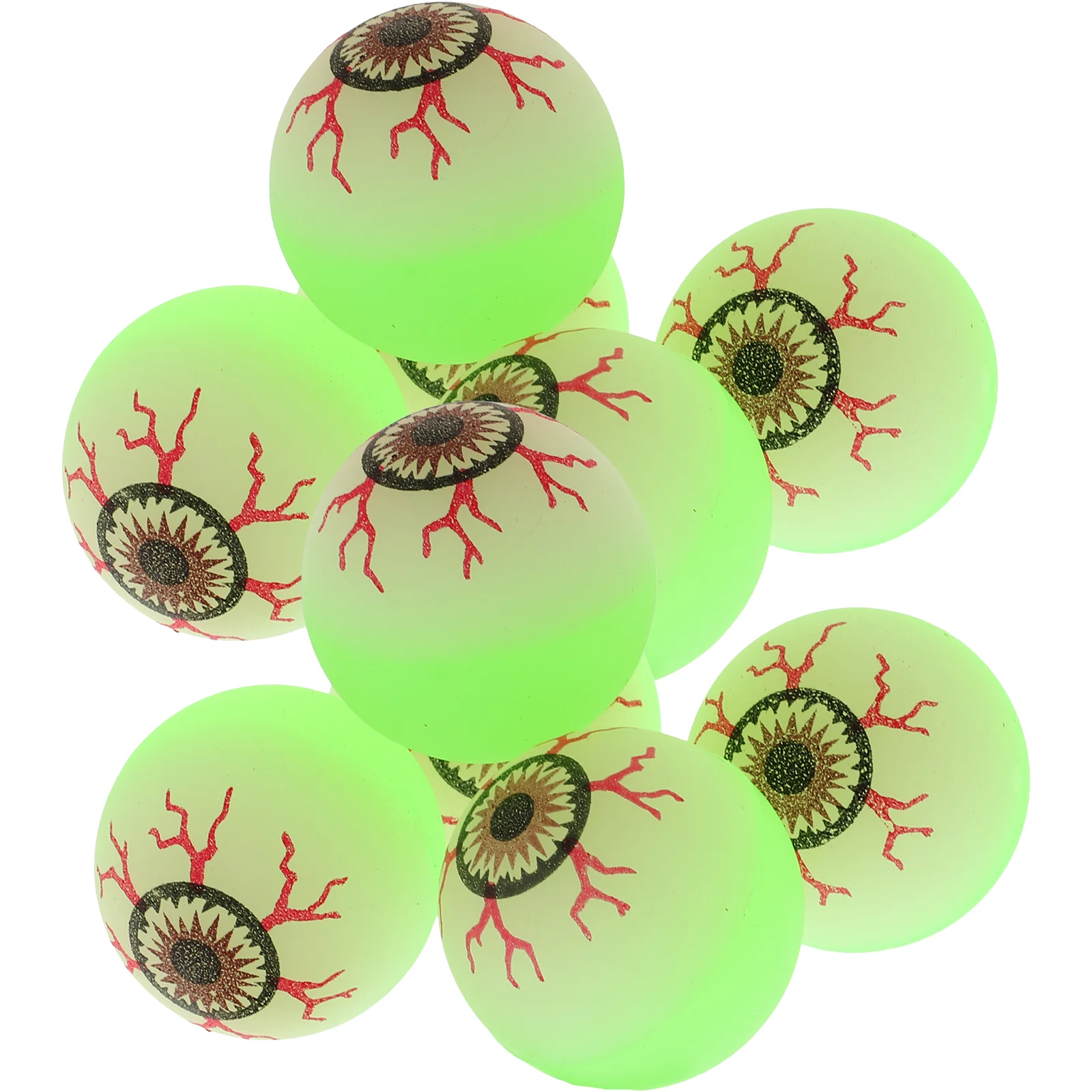 12 Pcs Toy Christmas Glow-in-the-dark Bouncy Ball Solid Bouncing Game Balls Shine Rubber Carnival Party Decor