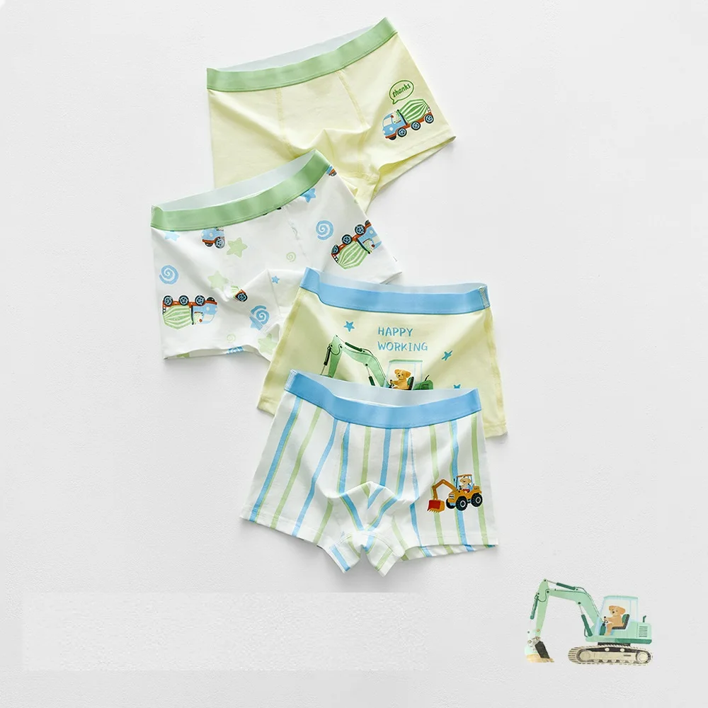 new children high quality solid boys cotton boxer shorts panties kids underwear 110-160 teenager 4pcs/lot student wholesales boy