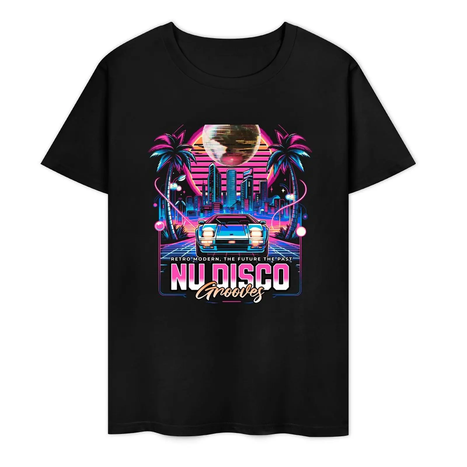 

NU DISCO - Neon Groove (розовый) футболка, Топы, синий архив, простой летний топ, мужская одежда