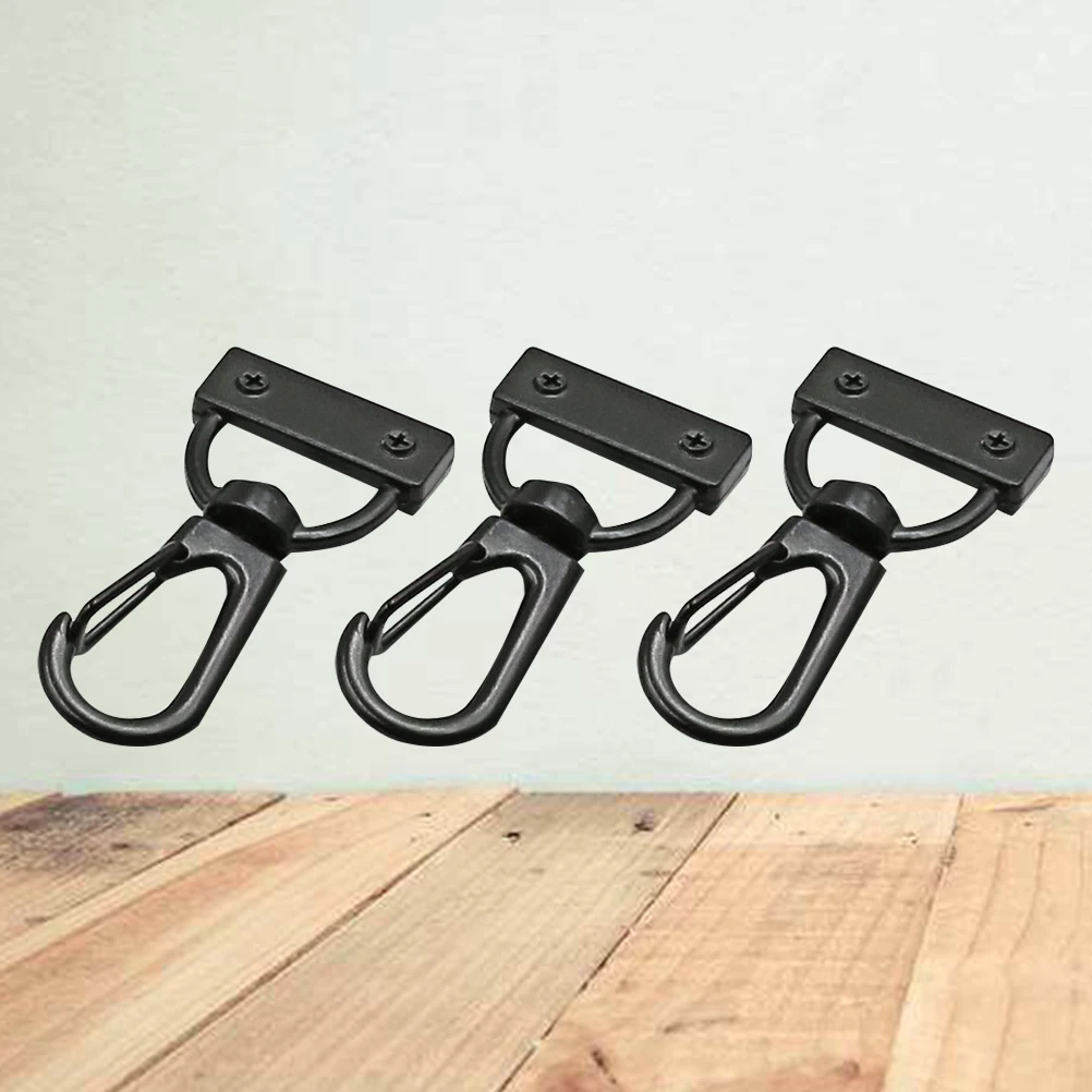 

20pcs Tail Clip Buckles Solid Key Chains Swivel D Rings Heavy Duty Snap Hooks For Lanyards Pendants 28Mm Black High Quality