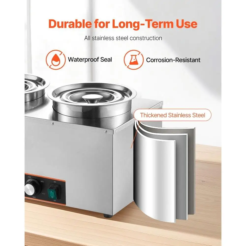 業務用スープウォーマー、3つの6クォートポットケトル加熱システム搭載、ケータリング・イベント向け