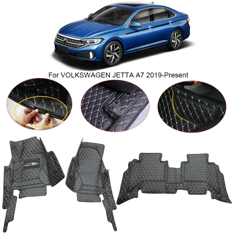 

3D Full Surround для Volkswagen JETTA A7 2019-2025, автомобильный напольный коврик, подушечки для ног, водонепроницаемый чехол из искусственной кожи, аксессуары