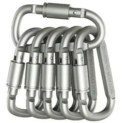 1Pc Outdoor Screw Lock Buckle D-Shaped Carabiner Hook Keyring Clip Camping Kits Sports Rope Buckle ISP Not for clambing