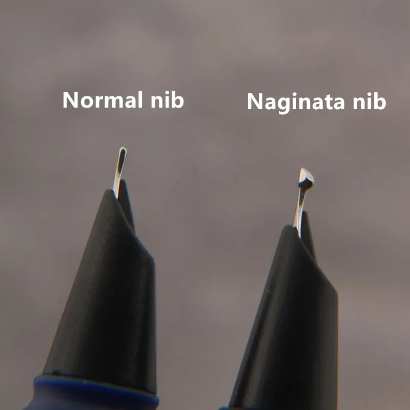 Naginata-pluma estilográfica hecha a mano, pluma de escritura de 1,5mm, color azul mate, material escolar para oficina y negocios, 1 unidad