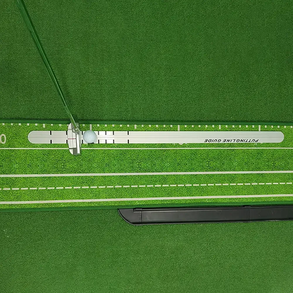 Golf Putter Straight Ruler Aluminum Golf Practice Aid Putting Alignment Rail For Beginners And Professional Training Golfers