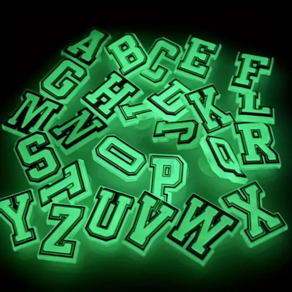 1/26pcs Luminous Shoe Charms Decorations for Letter Fluorescence Alphabet Pins Shoe Accessories Charm Boys Girls Kids Gifts