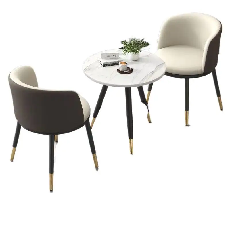 

Light luxury balcony small table and chair three-piece Internet celebrity one table two chairs simple small round table creative