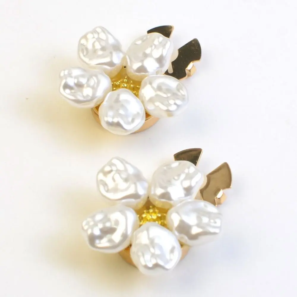 Flower Flower Cufflinks Pearl Beads Shirt Button Clip Sewing Accessories Sewing-free Cufflinks Decorative Buttons Evening Wear
