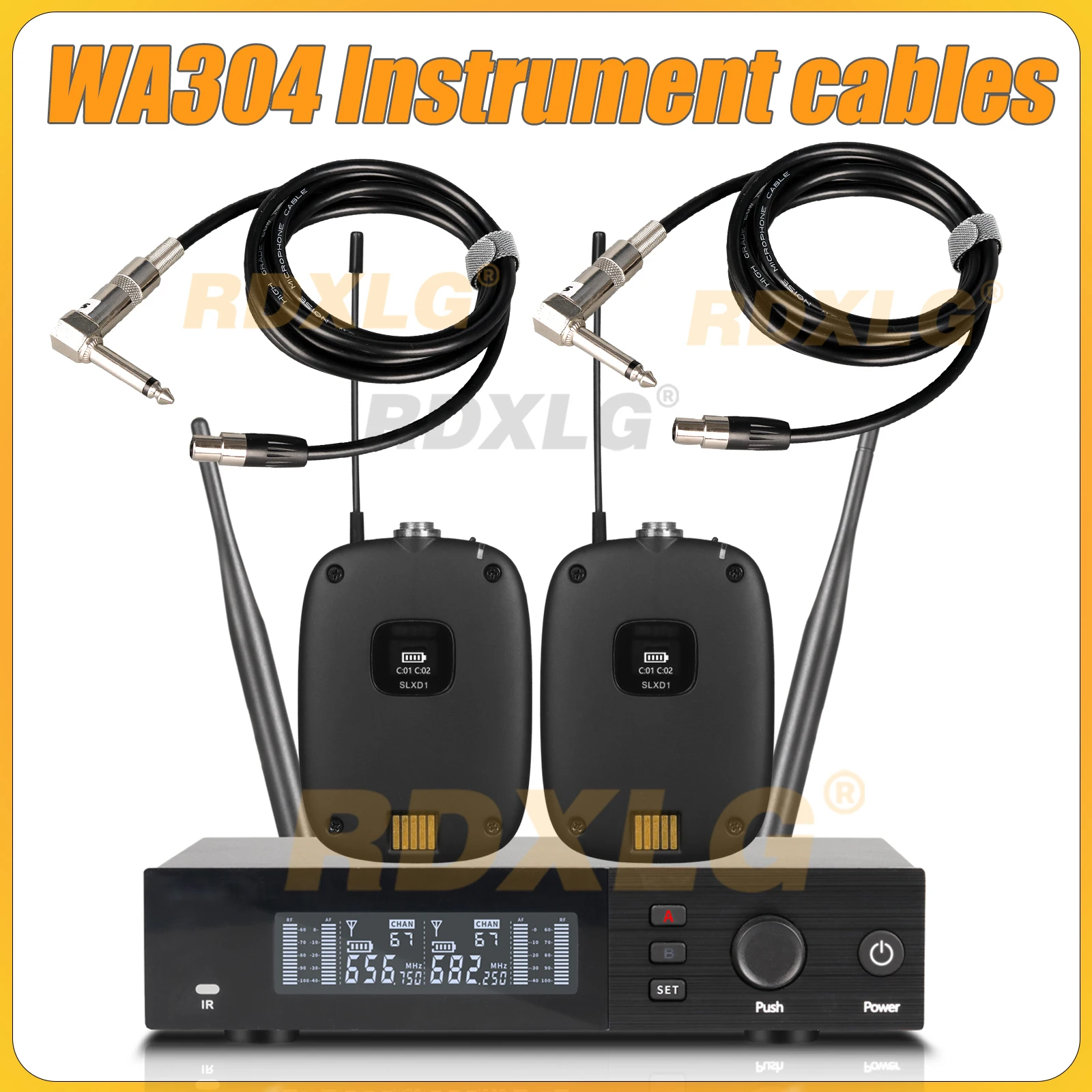 Topkwaliteit! SLXD4 Professionele dubbele draadloze microfoon Stage Performance 2 kanalen 600-699 MHz UHF Karaoke Metal Handheld SLXD2