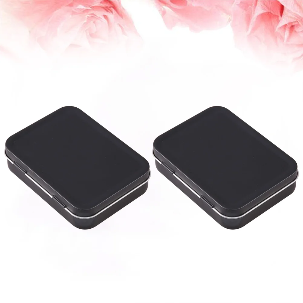 

5PCS Portable Storage Box Iron Small Storage Box Mini Empty Tins Box Sturdy Storage Case Multi-purpose Storage Box (Black)