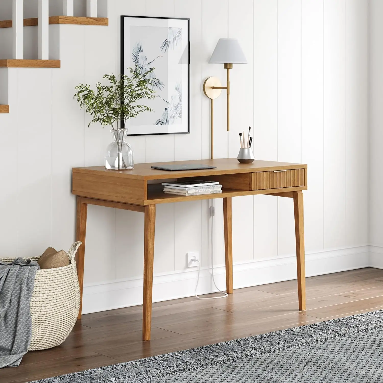 

Новинка! Компактный деревянный офисный стол Combohome с местом для хранения, богемный письменный стол с выдвижным ящиком