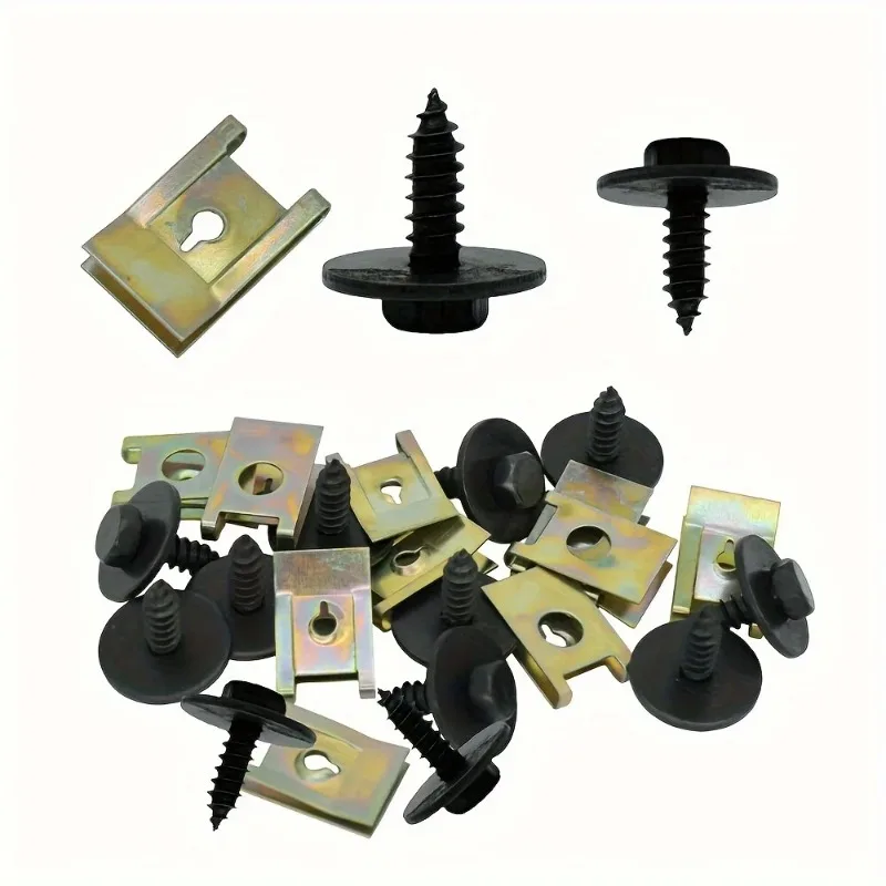 Car Screw Base U Clip Metal Fender Bumper Protection Fastener for Automobile Interior Modification Accessory image 6