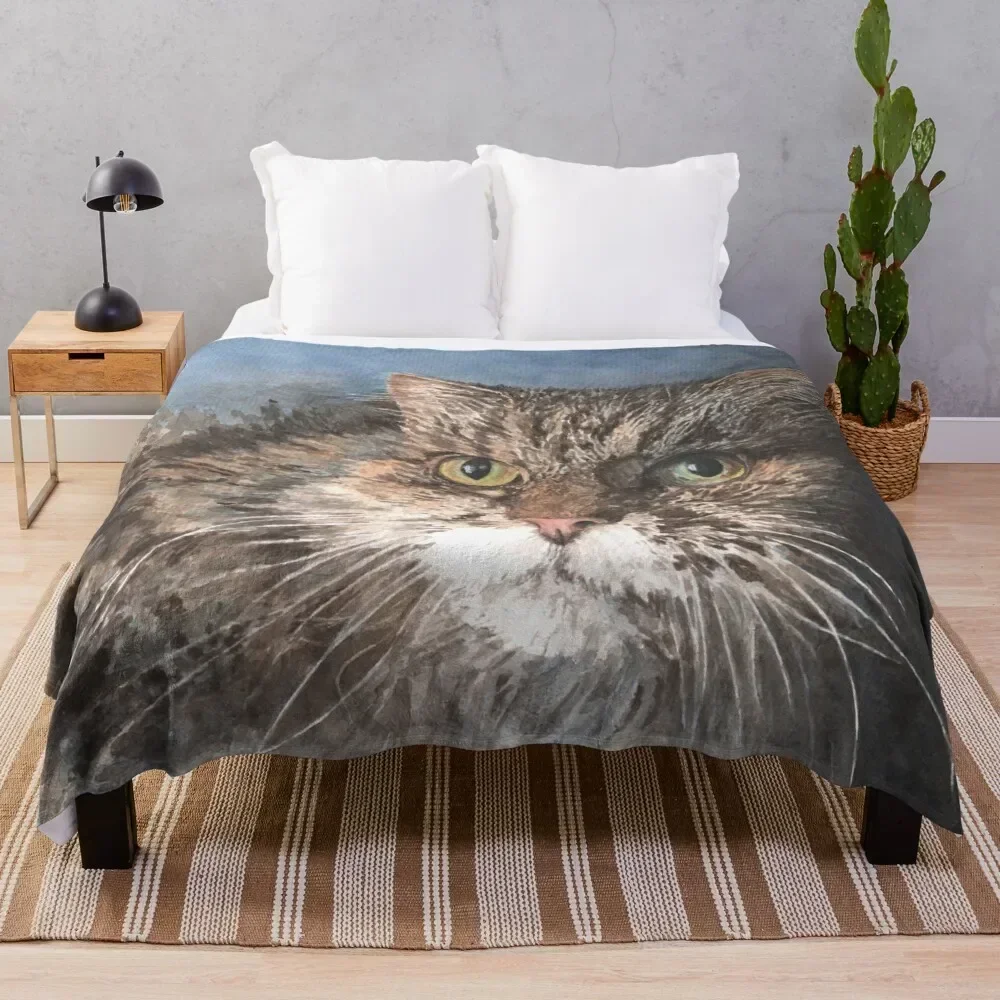 

Molly the Tabby Cat Throw Blanket Cozy Microfiber Throw Blanket for Home Bedroom