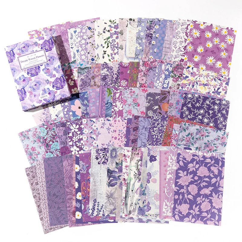 100 sztuk rośliny i kwiaty materiał papier duży rozmiar dla majsterkowiczów pamiętnik Album Scrapbooking papier tła ręcznie robione artykuły rzemieślnicze