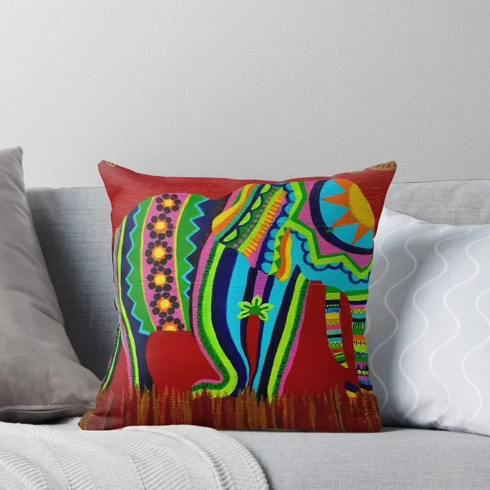 

Funky Patterned Elephant Throw Pillow Cusions Cover home decor items autumn pillowcase Cushion Child pillow