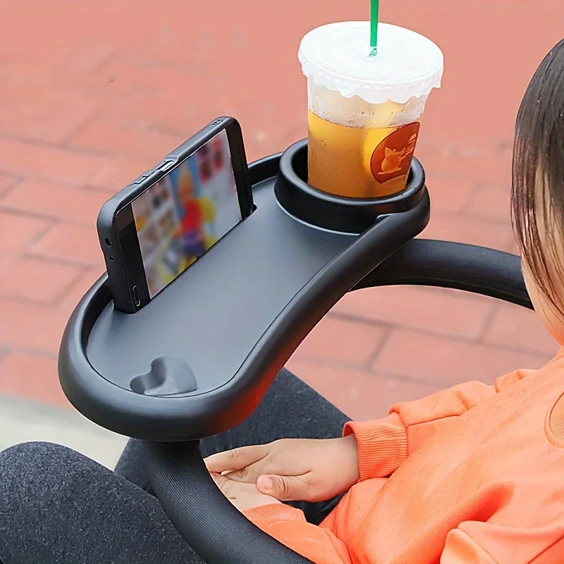 

Universal 3-in-1 Stroller Cup Holder with Phone and Snack Tray- Perfect Gift for Moms and Dads on Christmas, Thanksgiving