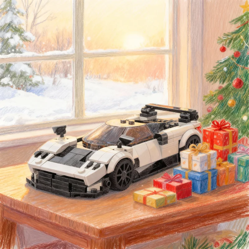 

309 деталей MOC City Champions Pagani Huayra BC: Конструктор, Рождественский подарок, Игрушка, Креативная идея для самостоятельной сборки, Развивающая игрушка