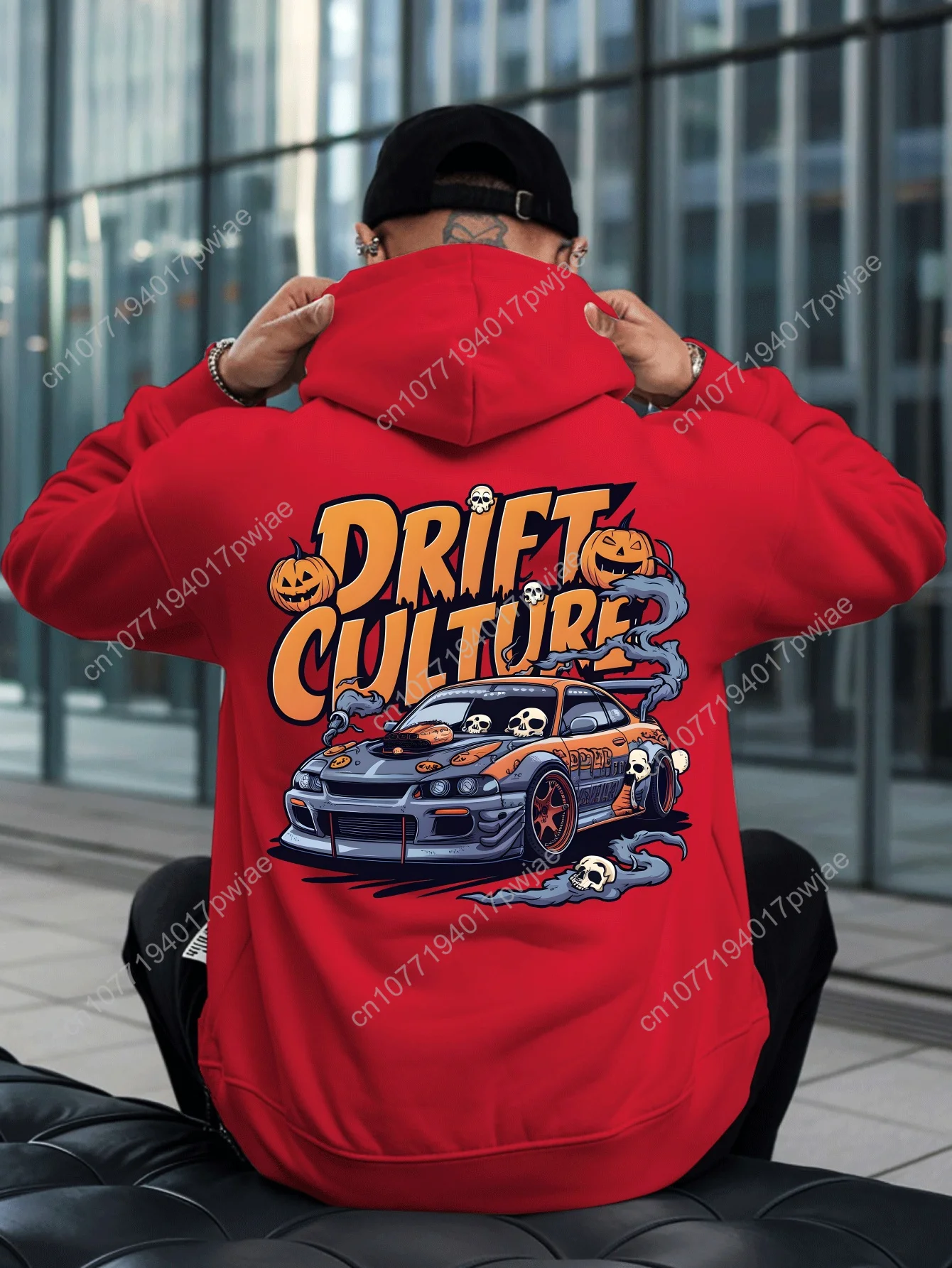 Мужская толстовка DRIFT CULTURE — красная толстовка с графическим принтом на спине для дрифта, мягкий теплый пуловер с капюшоном для уличной одежды, Automotiv