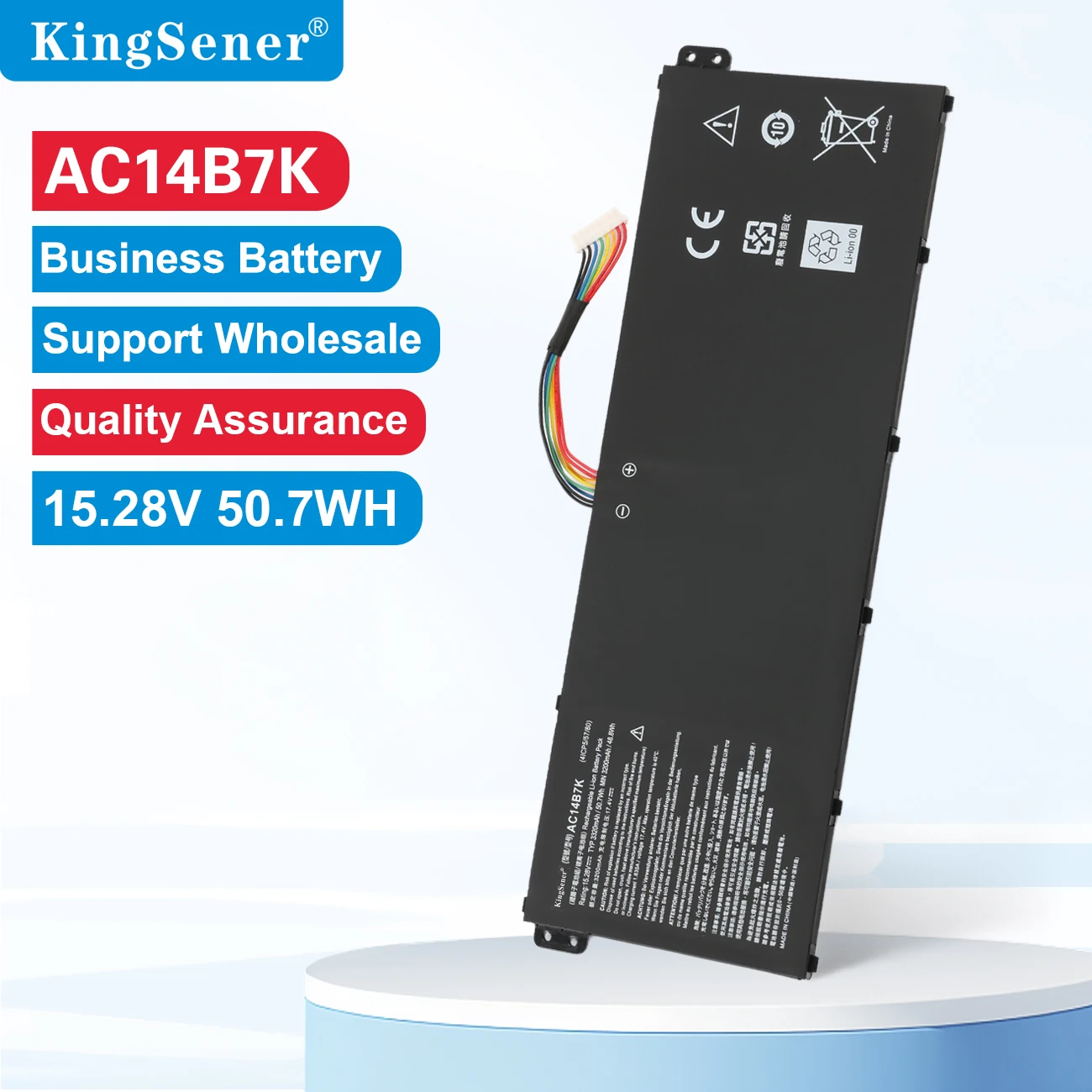 

KingSener AC14B7K Аккумулятор для ноутбука Acer Spin 5 SP515-51GN Swift SF314-52 для Acer Nitro 5 AN515-42 15,28 В 3320 мАч 50,7 Втч