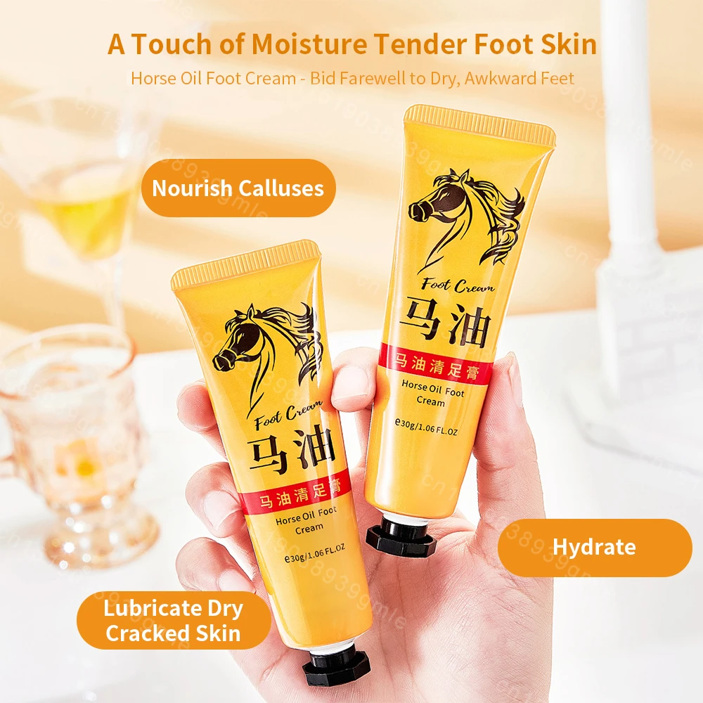 Horse Oil Foot Cream Removal Dead Skin Foot Care Moisturizing Cream Repair Horse Oil Anti-Drying Callus Easy To Carry for Travel