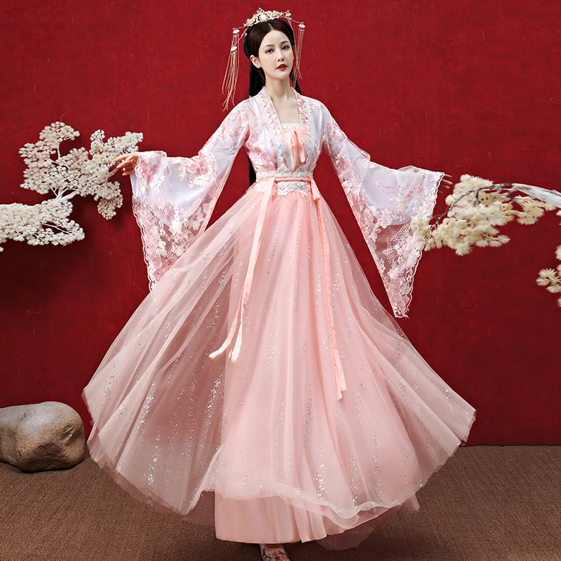 

Traditional Ancient Costume Hanfu Female Chinese Style Fairy Hanfu Dress Elegant Hanfu Dresses Stage Festival Outfits SL7159