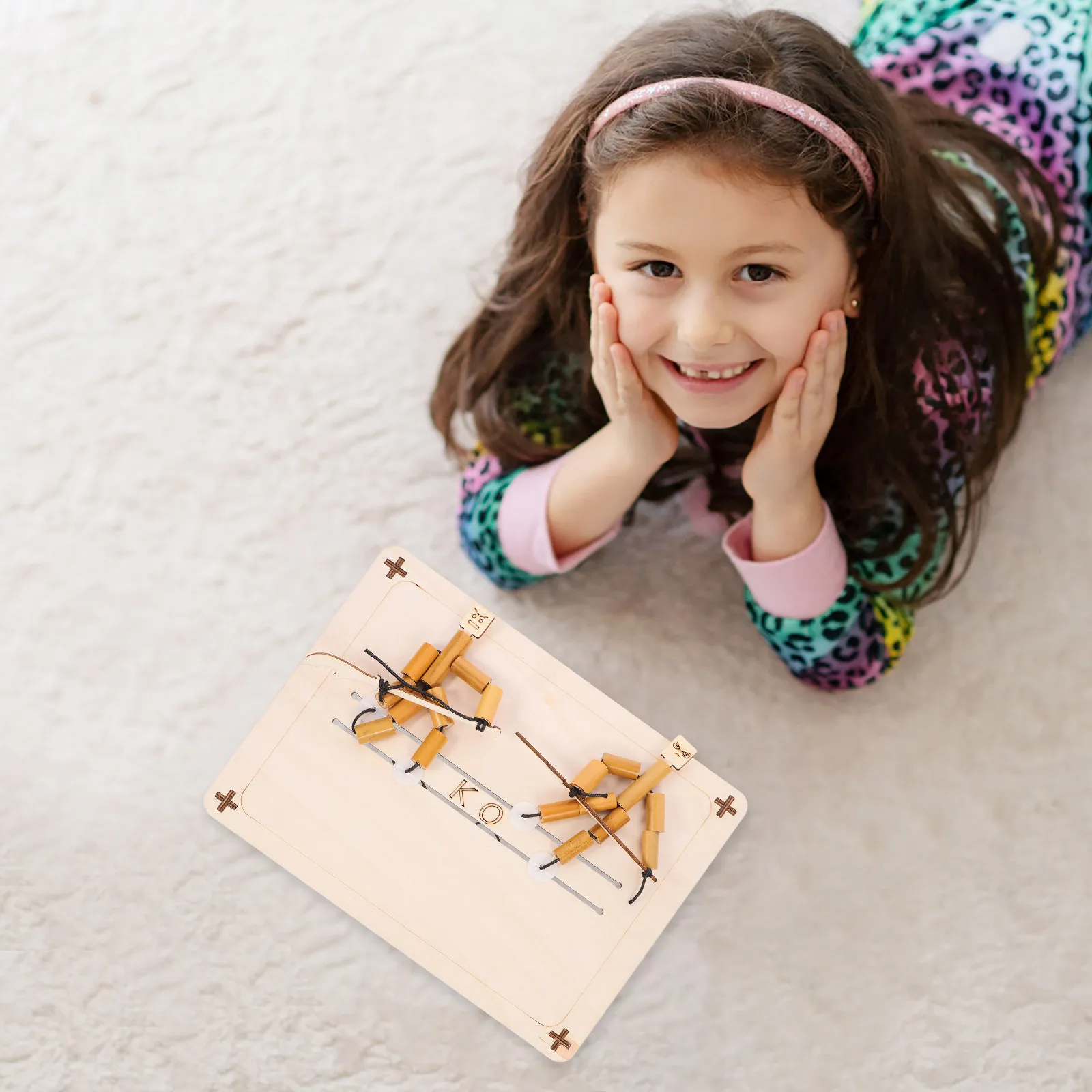 

1Set Bamboo Puppet Kit Interactive Desktop Battle Game Flexible Bamboo Wooden Pk Table Parent Play