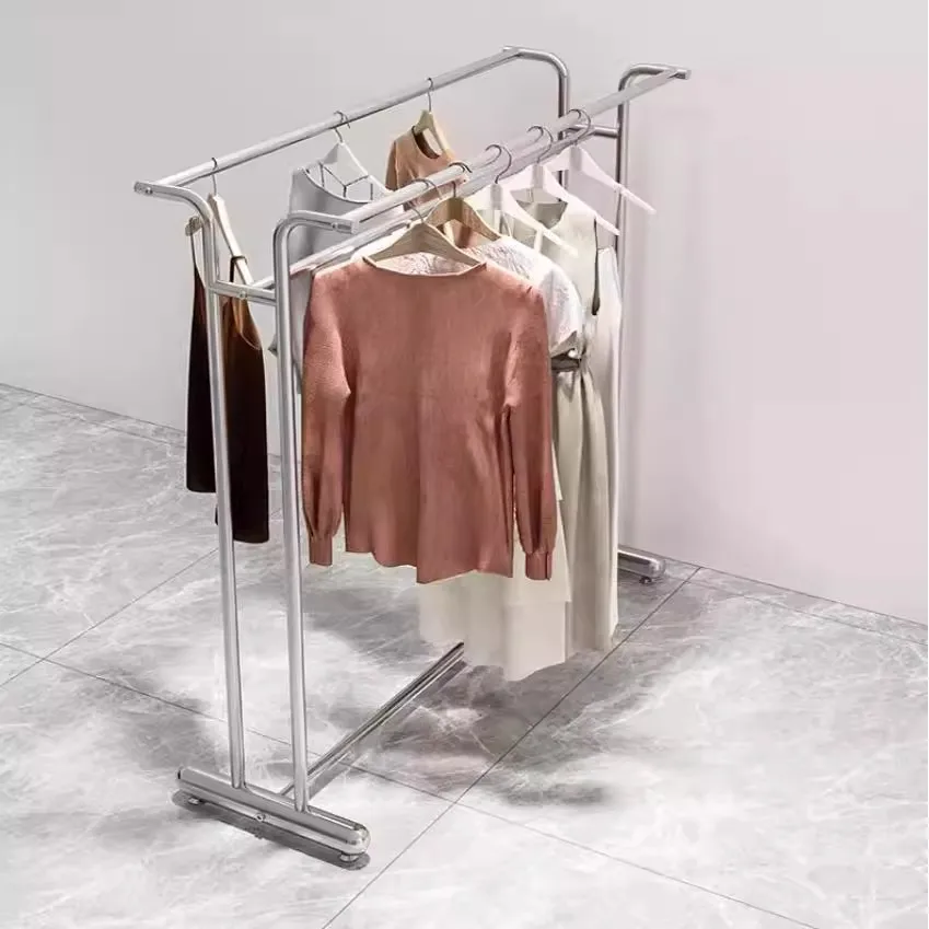 Clothing store hanger Zhongdao shelf stainless steel middle display wardrobe