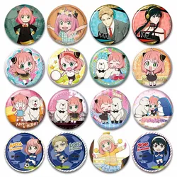 Cute Anime Spy x Family Figure Icon Badge Yor Loid Anya Damian Button Pin Round Snap-in Brooch Backpack Jewelry Accessories Gift