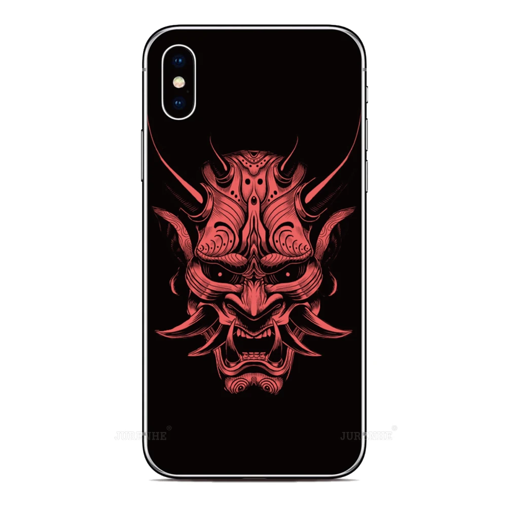 Samurai Oni Mask Back Cover For Sony Xperia 1 5 10 II III IV V 2023 XZ5 XZ4 XZ3 XZ2 XA2 Plus XA3 Ultra L4 L3 L2 E5 Z5 Phone Case