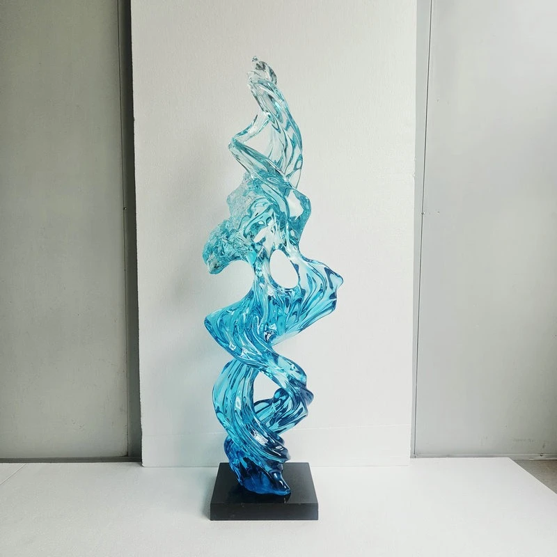 Entrance ornament Fengsheng Shuiqi light luxury transparent resin handicraft ornament living room door vertical decoration