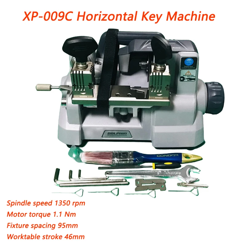 

XP-009C Horizontal Key Copy Cutting Machine Spindle Speed 1350 Rpm Key Duplicating Cutter Machine Locksmith Tools 110V 220V