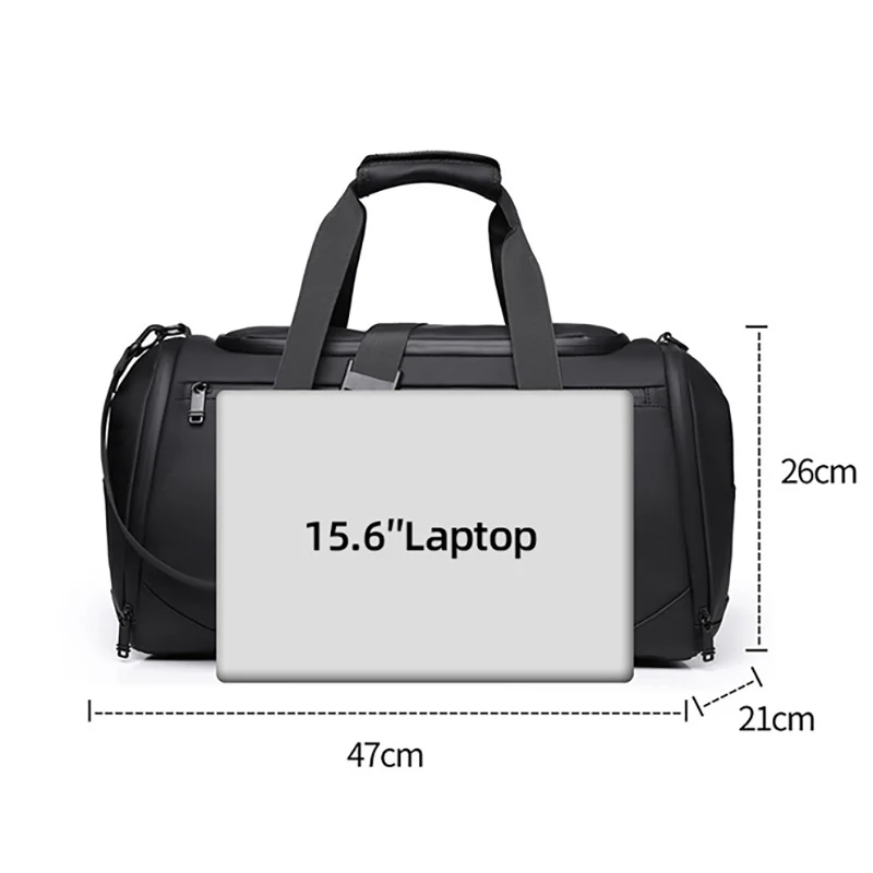 Bolsa táctica de lona con separador seco y húmedo para viaje gimnasio - imagen 5