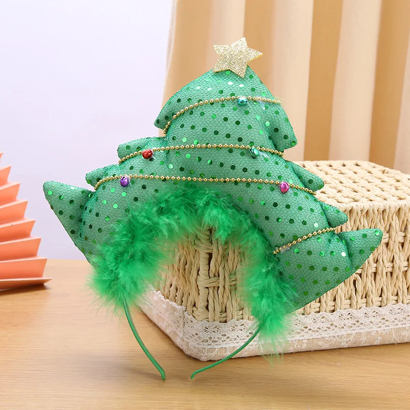 크리스마스 섹시하고 귀여운 머리띠 축제 파티 분위기 장식 카드 발급 크리 에이 티브 사슴 뿔 크리스마스 트리 머리띠