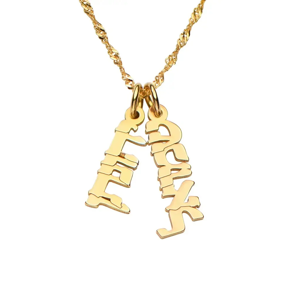 

Мини-капли с именем на иврите в золоте Vermeil, 18-каратное позолоченное нежное ювелирное изделие на иврите, персонализированное ожерелье с именем, изящный еврейский подарок