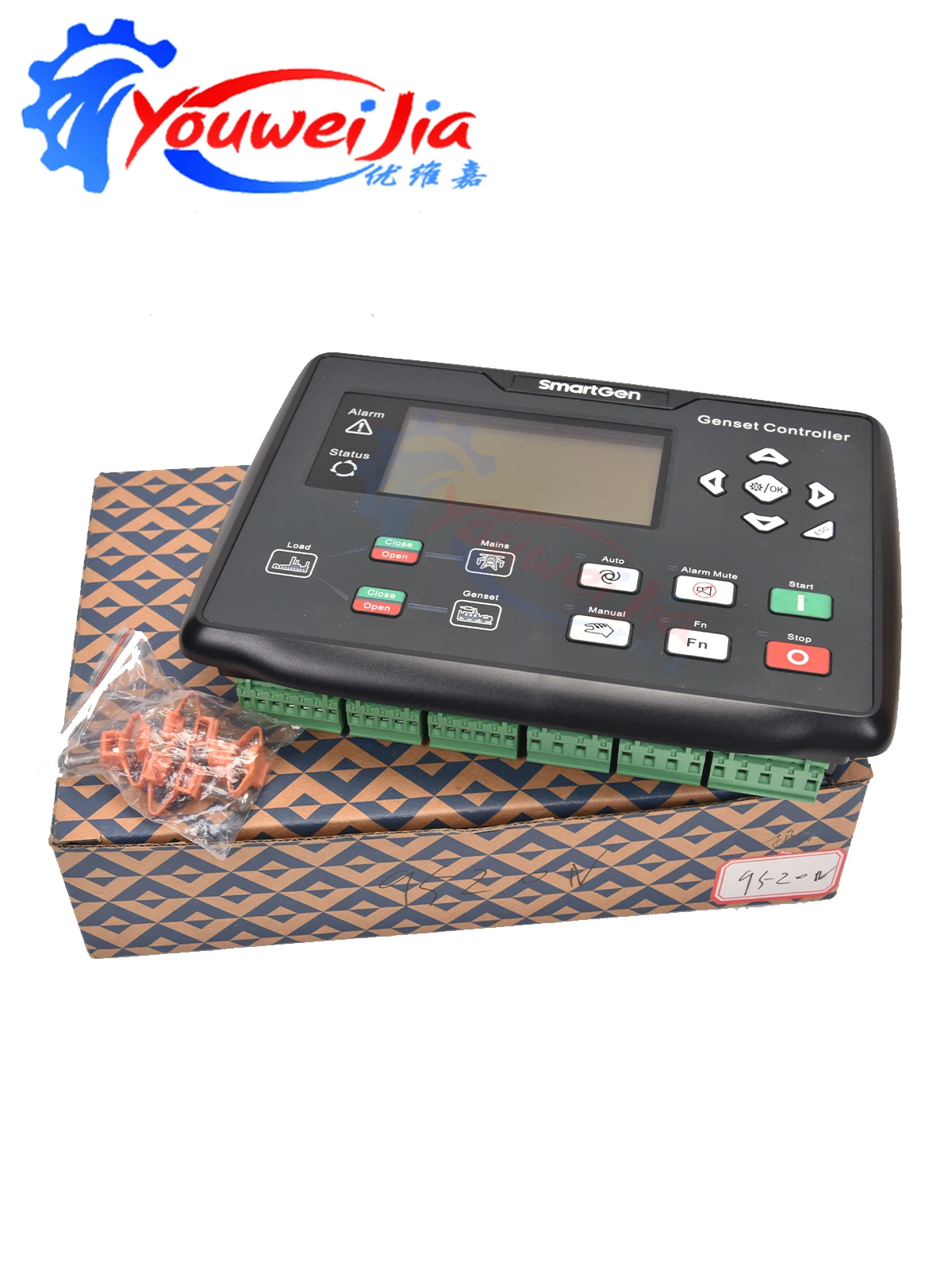 SmartGen HGM9520N GOV AVR RS485 واجهة إيثرنت محول الديزل وحدة تحكم متوازية منتج أصلي