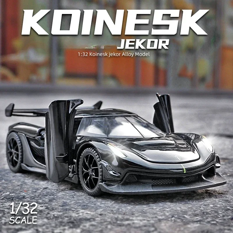 Koenigsegg Jesko Super Carro Modelo Com Som E Luz Coletivo Diecast Metal Brinquedos, Veículos Para Crianças, Presente Para Meninos, Decoração Da Casa, Escala 1:32