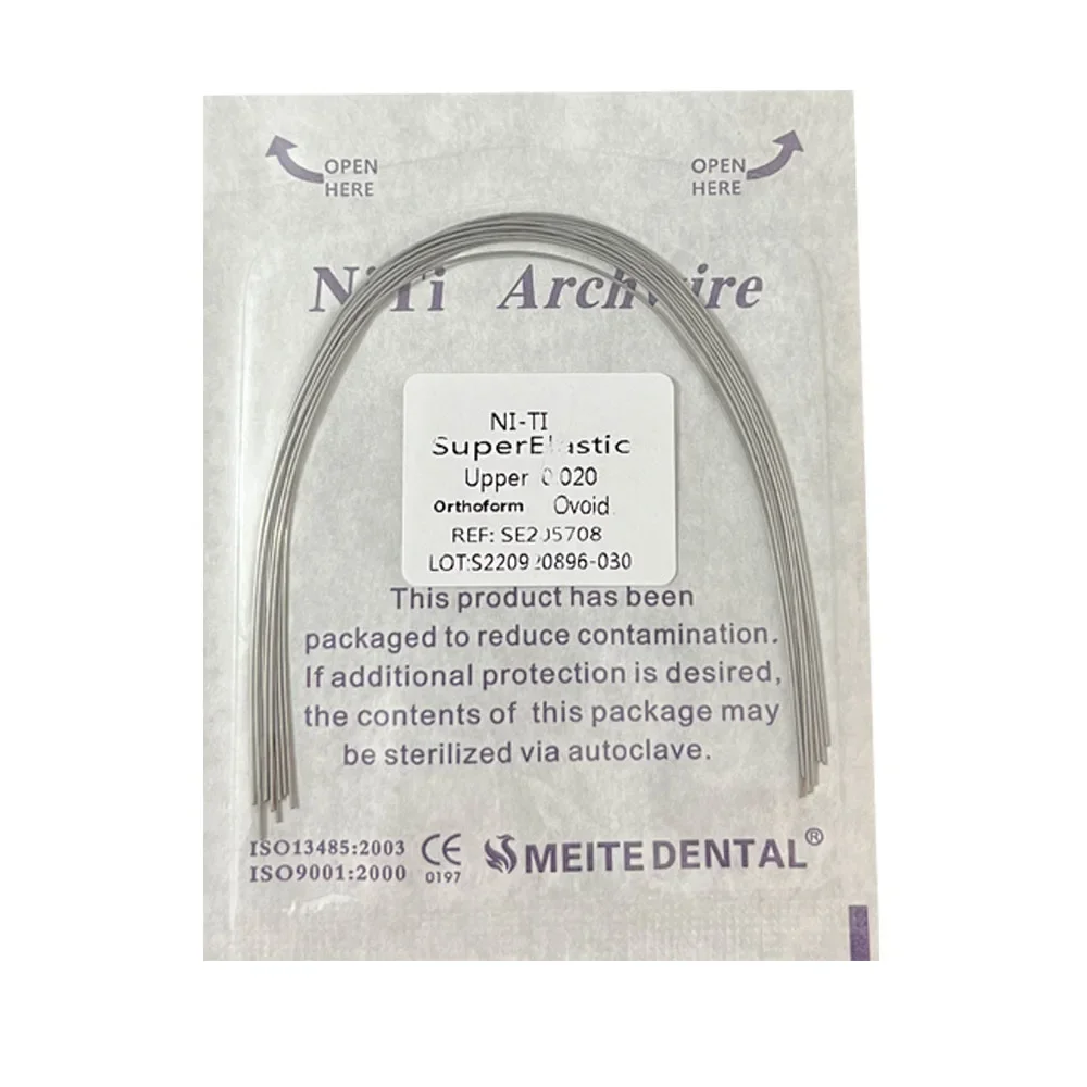 Cables de arco redondos y rectangulares para ortodoncia, producto de dentista, superelástico, forma ovalada, Niti, 10 unids/lote por paquete