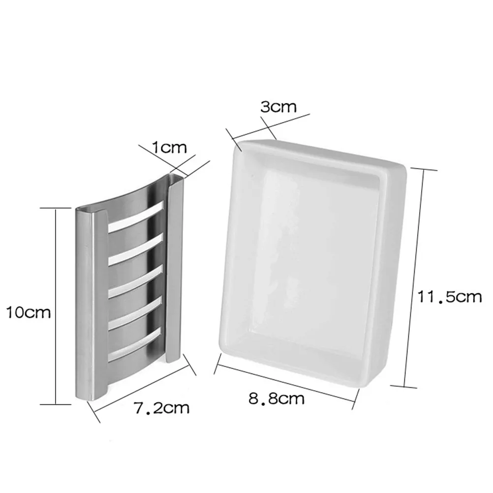 Stainless Steel Double Layer Soap Stand with Efficient Drainage Design for Bathroom Kitchen Counter Bathtub Travel Compact Soap