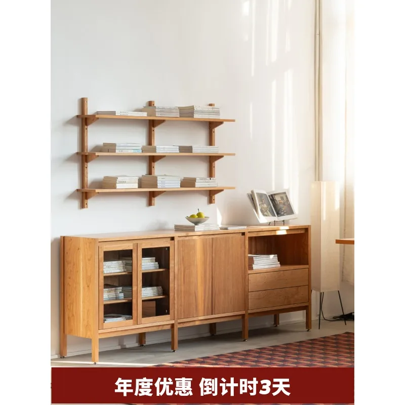 

MUMO wood ink, wall shelf, multi-scene simple pure solid wood small apartment wall storage rack, display rack