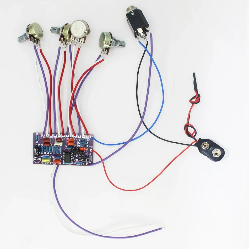 DIY Bass Comes with a Built-in Active Circuit and a 3-band EQ Tone Panel, Suitable for Fender Standard Jazz Bass Modification.