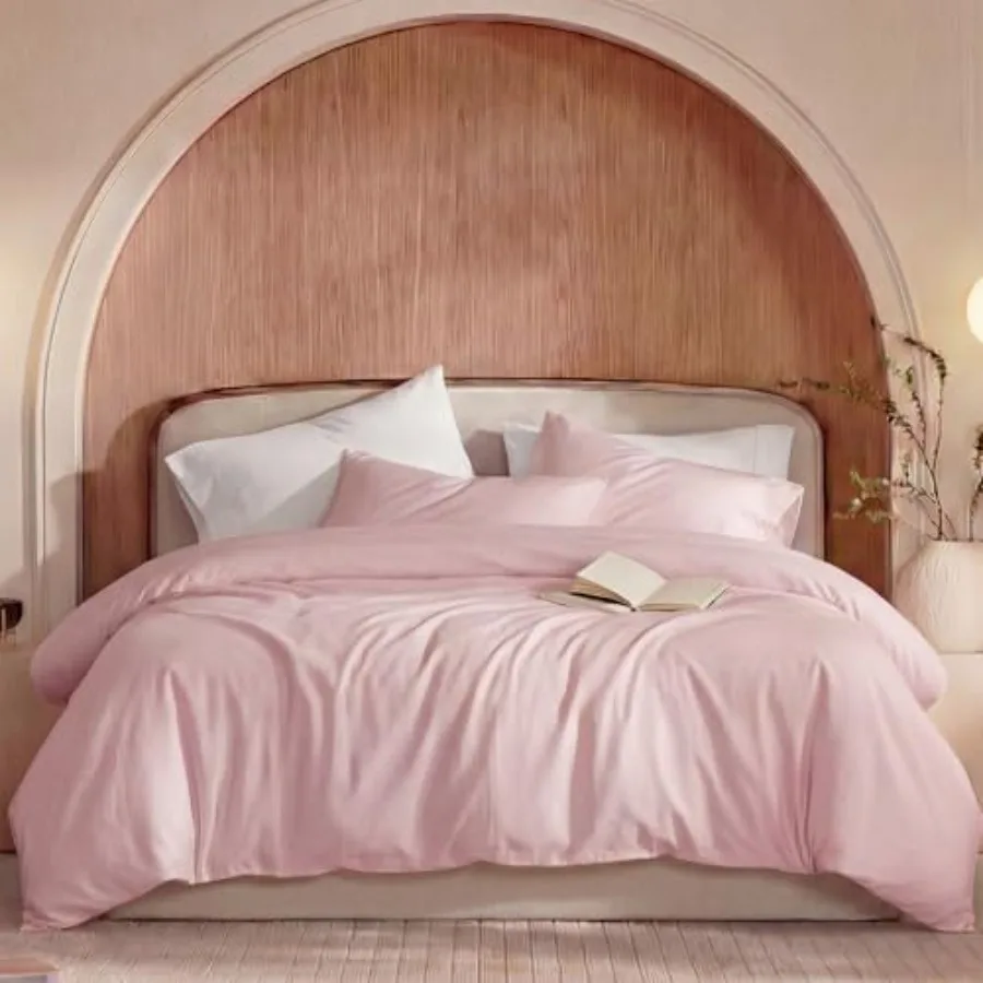 

Комплект постельного белья из 100% стираного хлопка с текстурой, напоминающей лен, супермягкий и дышащий, 3 предмета, прочный перкалевый пододеяльник