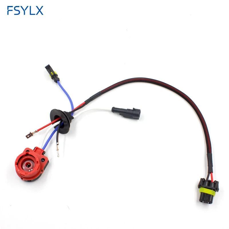 FSYLX Auto Car D2 D2C D2S D2R AMP Socket Connector Power Cable HID Ballast Bulb HID XENON Wire Harness D4 D2 HID Adaptor