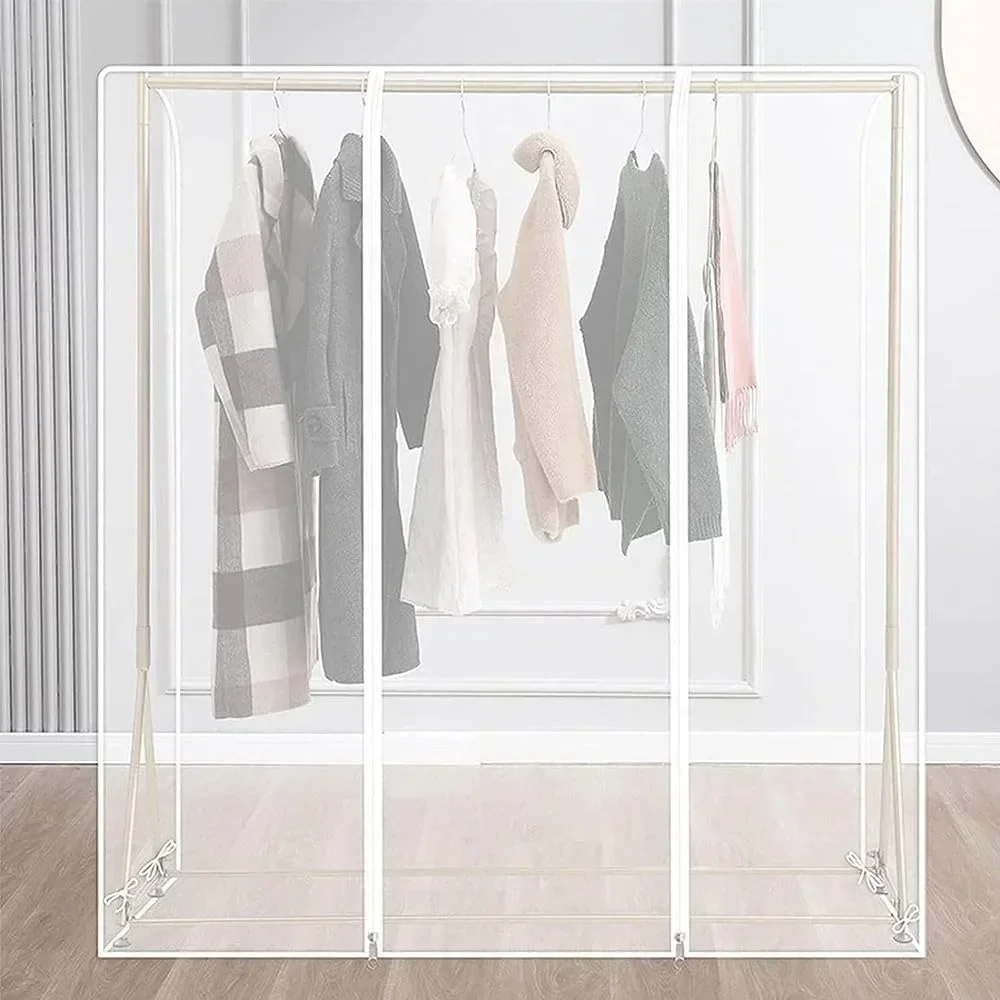 Clothing Dust Cover Transparent Garment Dust Cover Hanging Organizer Waterproof Dustproof Clothes Wardrobe Storage